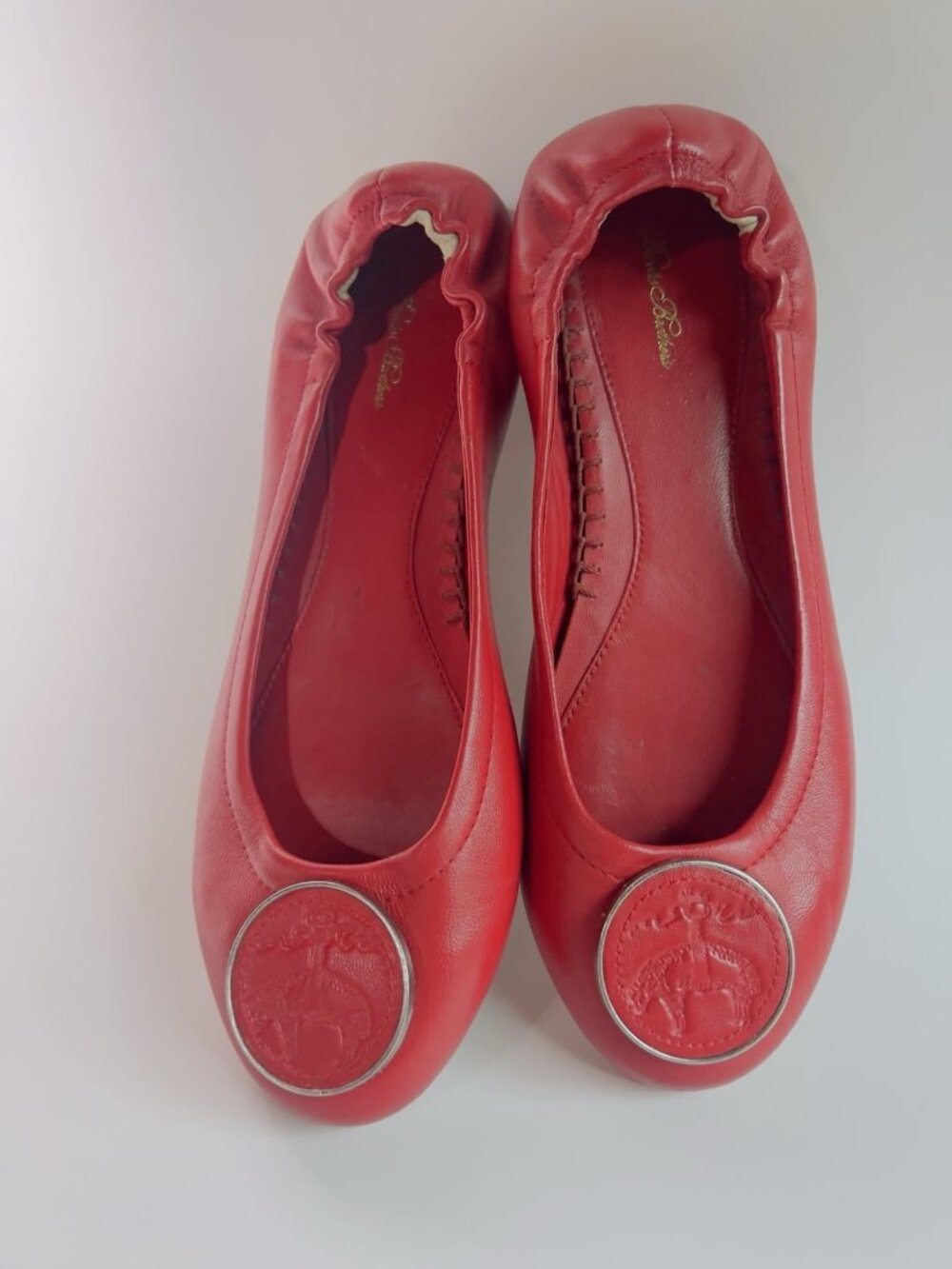 Brooks Brothers Red Leather Ballet Flats Women’s Size 9 Slip On Shoes - Picture 7 of 16